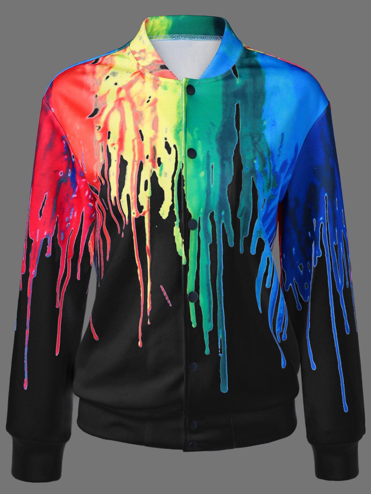 2018 Paint Drip Bomber Jacket In Black M