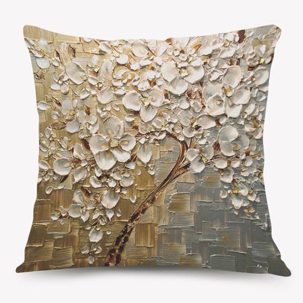 [48 OFF] Oil Painting Floral Home Decorative Pillow Case Rosegal