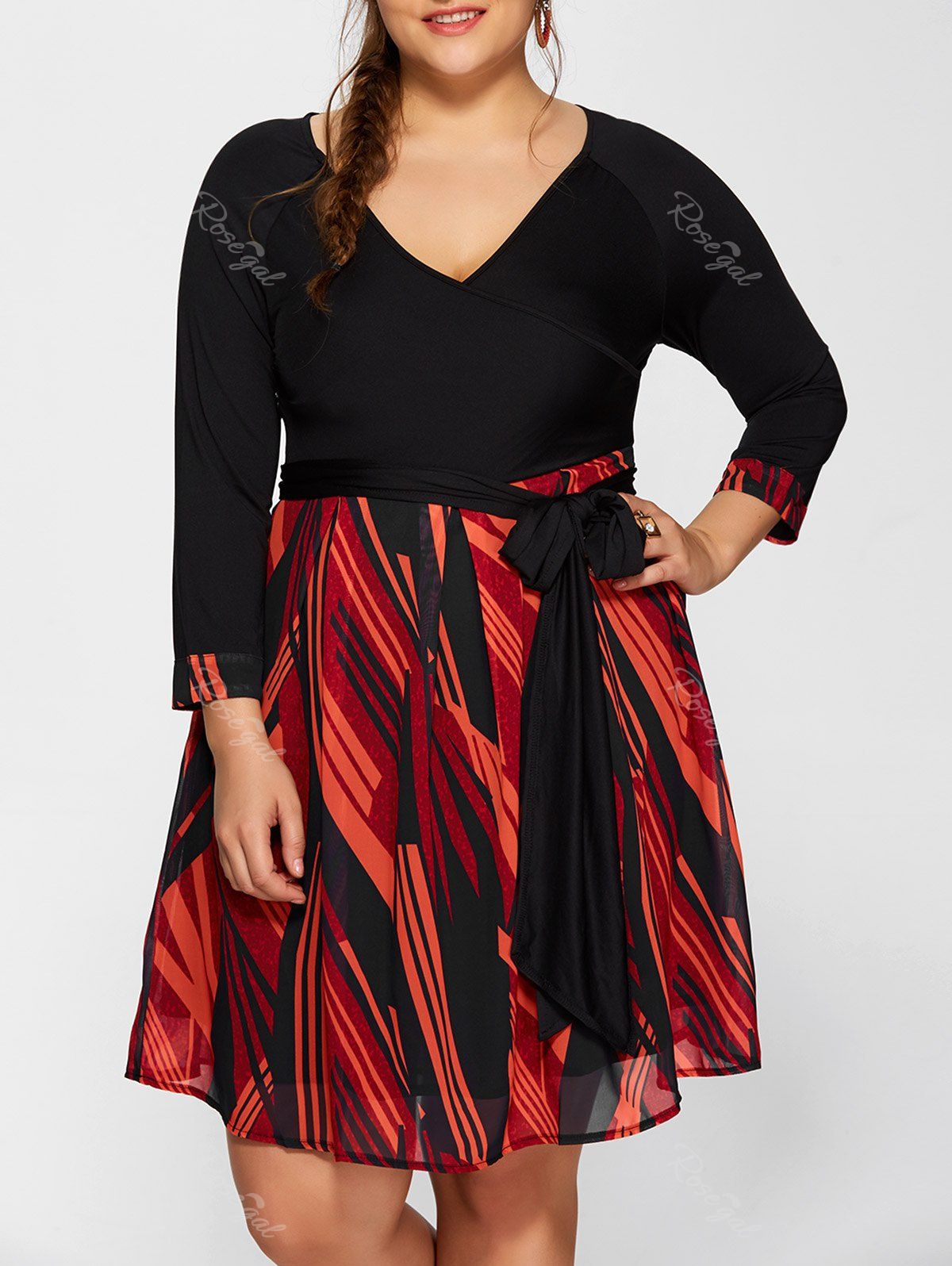 plunging neckline dress plus size