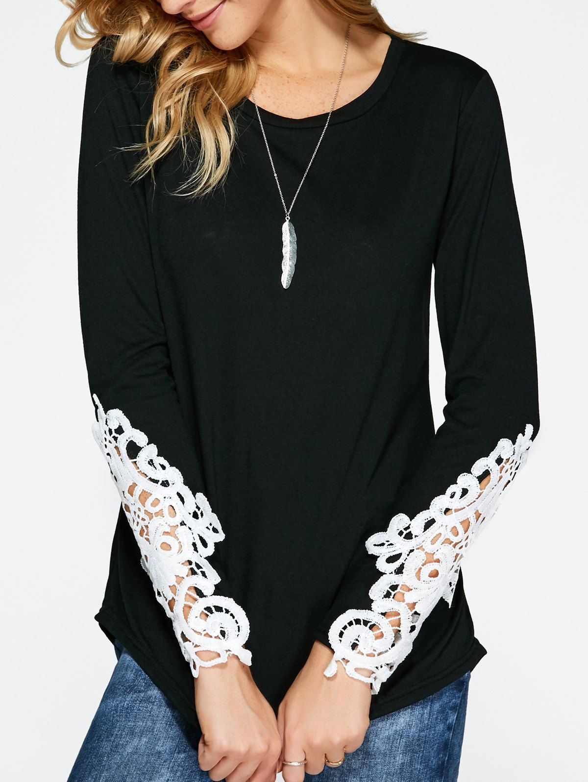 shirt with lace in front