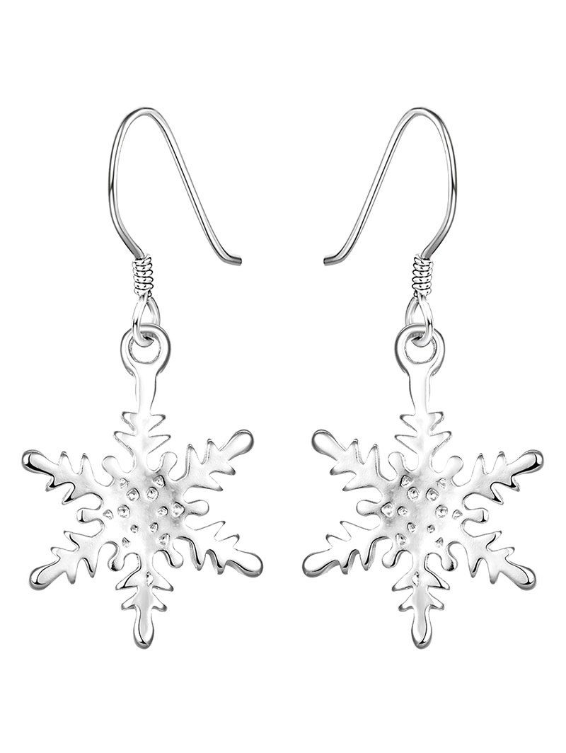 

Rhinestone Snowflake Christmas Drop Earrings, Silver