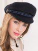 Wool Rope Fastener Embellished Beret Hat -  