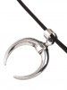 Double Horn Velvet Choker Necklace -  