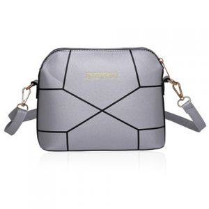 PU Leather Geometric Print Crossbody Bag