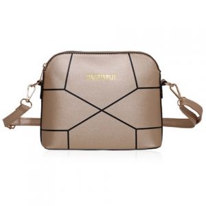 PU Leather Geometric Print Crossbody Bag