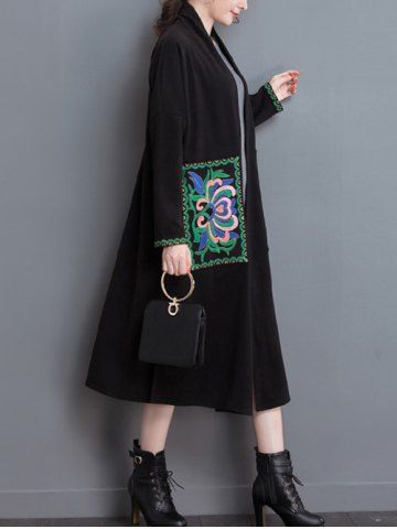 Store Embroidery Duster Long Coat 