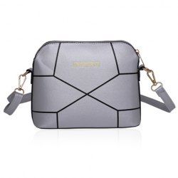 PU Leather Geometric Print Crossbody Bag