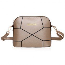 PU Leather Geometric Print Crossbody Bag