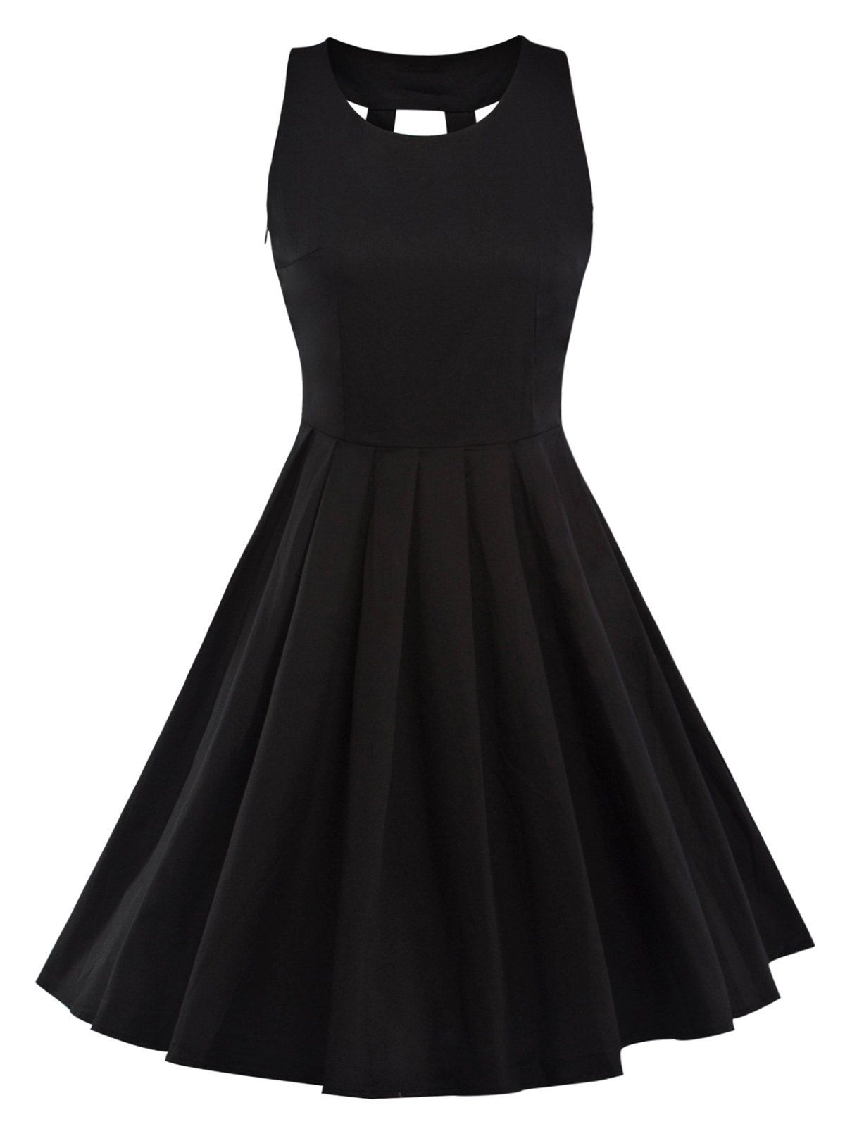 [9% OFF] Vintage Pleated Fit And Flare Dress | Rosegal