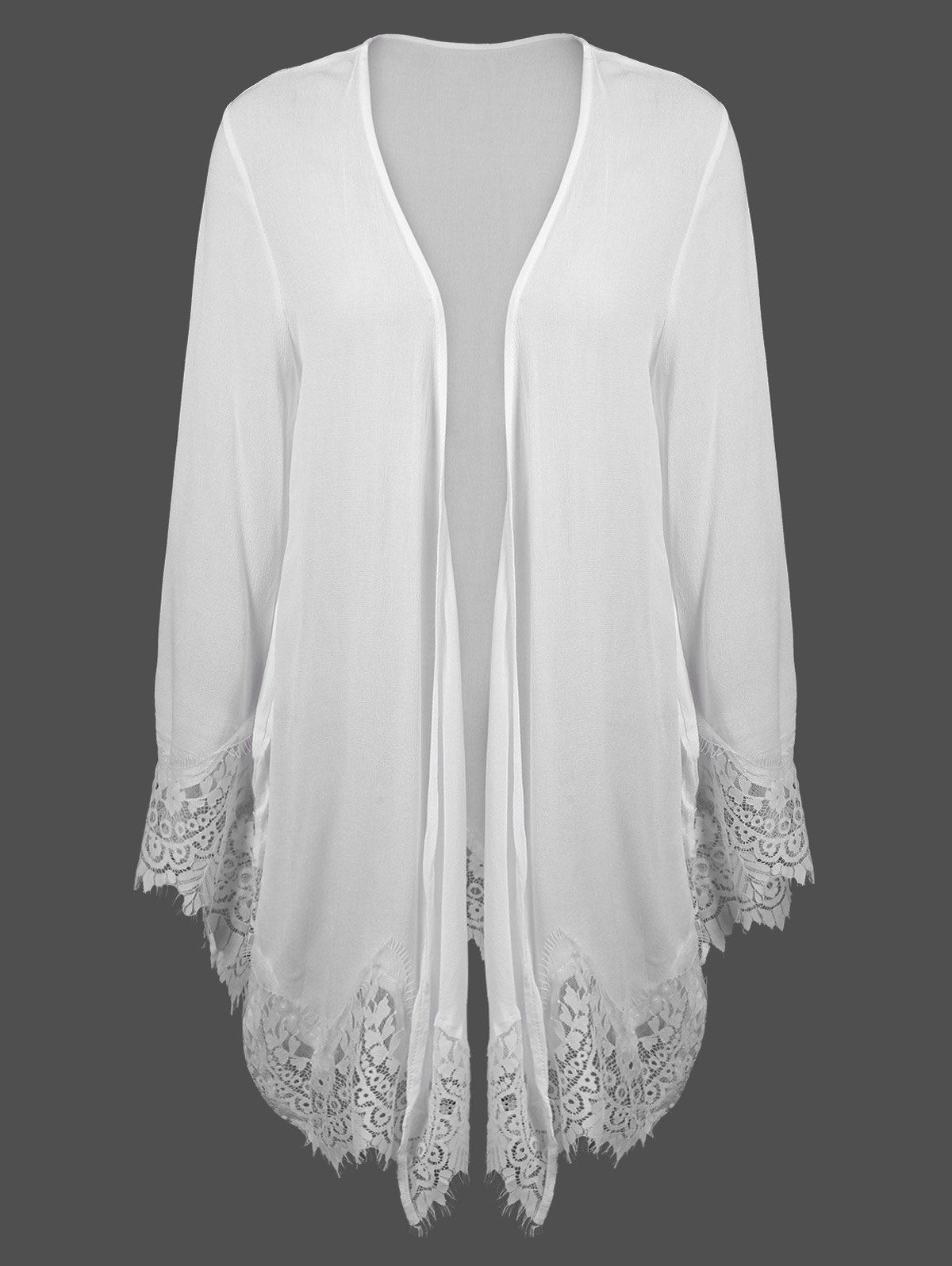 white sheer duster cardigan
