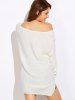 Pull-over découpé en grande taille à col V - Blanc Taille Unique