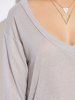 Casual Plunging Neck Loose Knitwear -  