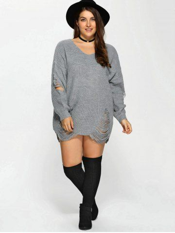 plus size distressed sweatshirt