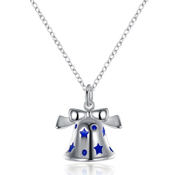 

Christmas Bell Enamel Pendant Necklace, Blue