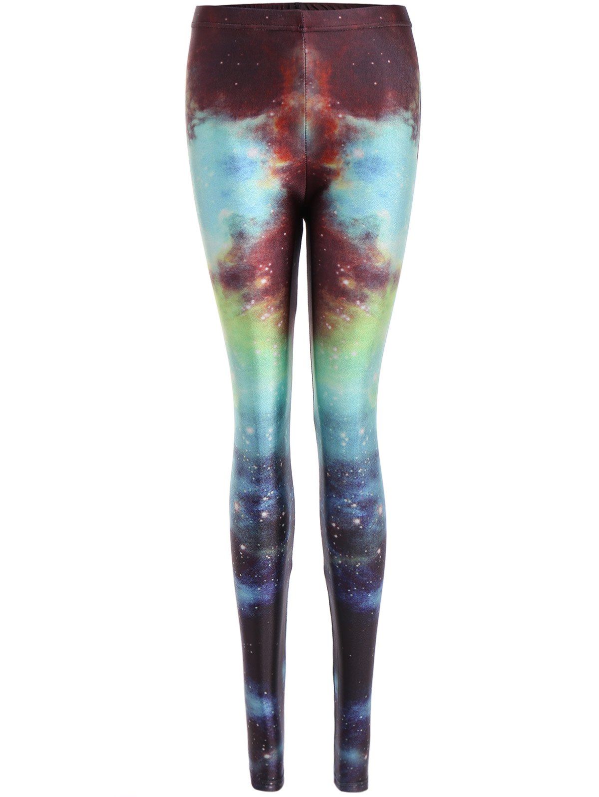 [33 OFF] Skinny Print Galaxy Leggings Rosegal