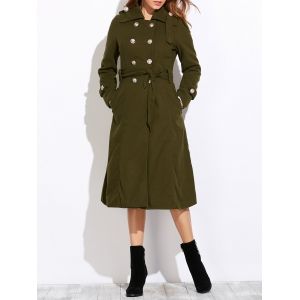 Belted Double Breasted Long Coat
