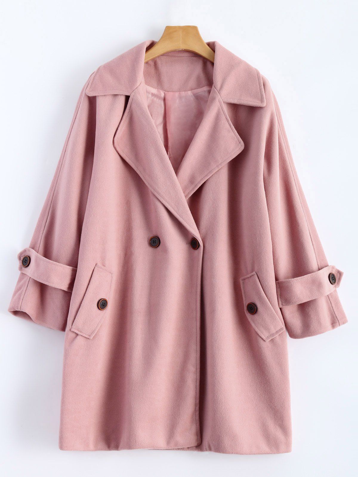 [14% OFF] Oversized Lapel Woolen Coat | Rosegal