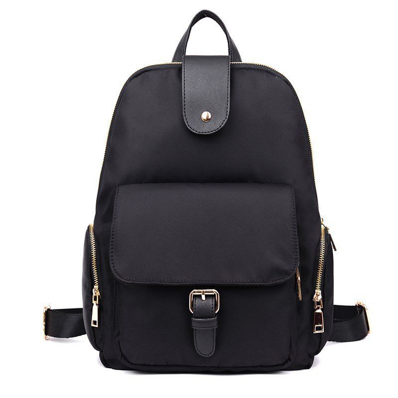 [43% OFF] Side Zip Pockets Buckle Strap Nylon Backpack | Rosegal