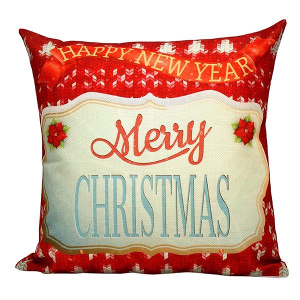 

Merry Christmas Floral Printed Pillow Case, Colormix