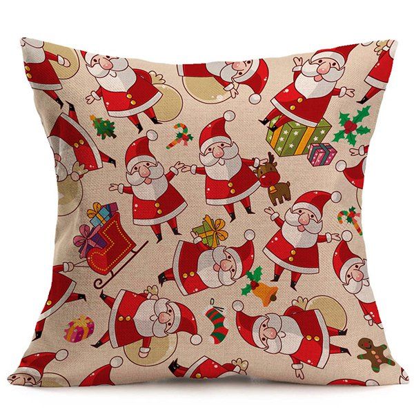 

Cartoon Santa Claus Cushion Christmas Pillow Case, Colormix