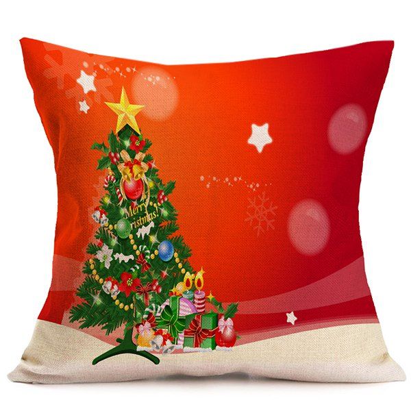 

Christmas Tree Sofa Cushion Throw Pillow Case, Red