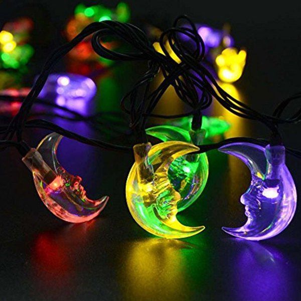

Christmas Decoration Supplies 4.8M Solar Power Moon LED String Light, Colorful