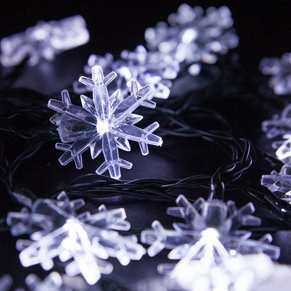 

Christmas Supplies Snowflake 4.8M Solar Power LED String Light Decoration, White