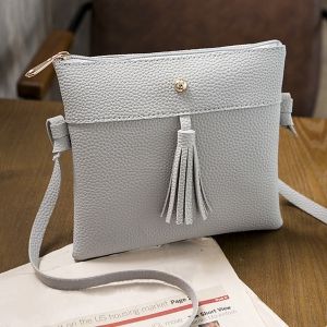 Tassel Textured PU Leather Cross Body Bag