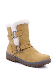 Flat Heel Wrinkled Metal Short Boots