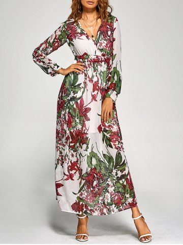 Long Sleeve Chiffon Maxi Dress