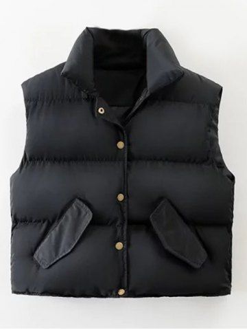 black button up vest