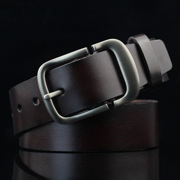 

Cut Off Pin Buckle PU Wide Belt, Espresso