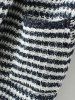 Stripe Shawl Cardigan With Pocket -  