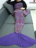 Couverture tricotée motif sirène - Violet Foncé 