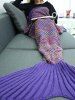 Couverture tricotée motif sirène - Violet Foncé 