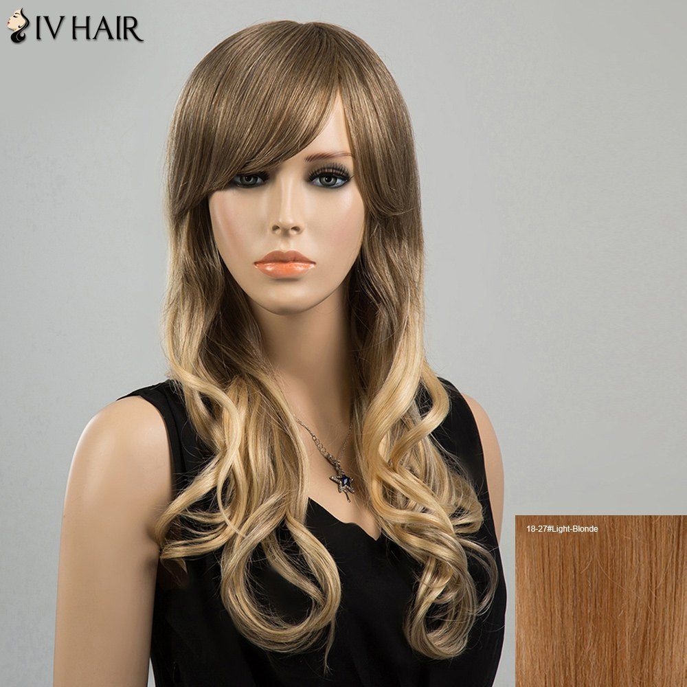 71 Off Siv Hair Gorgeous Long Side Bang Wavy Human Hair Wig