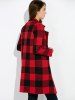 Pocket Plaid Woolen Coat -  