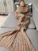 Knitted Fish Scales Design Wrap Mermaid Blanket and Throws For Kids -  