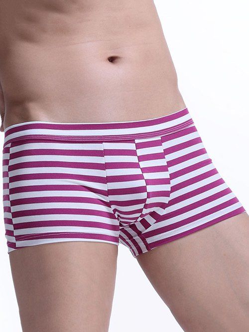 [68 Off] U Convex Pouch Striped Breathable Boxer Briefs Rosegal