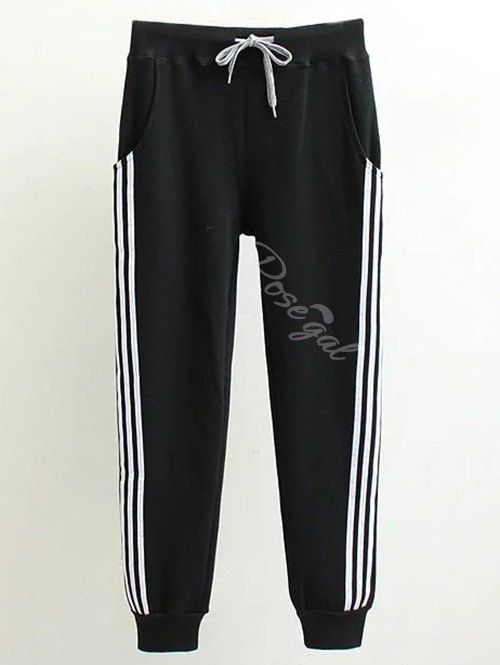 jogger pants with stripe