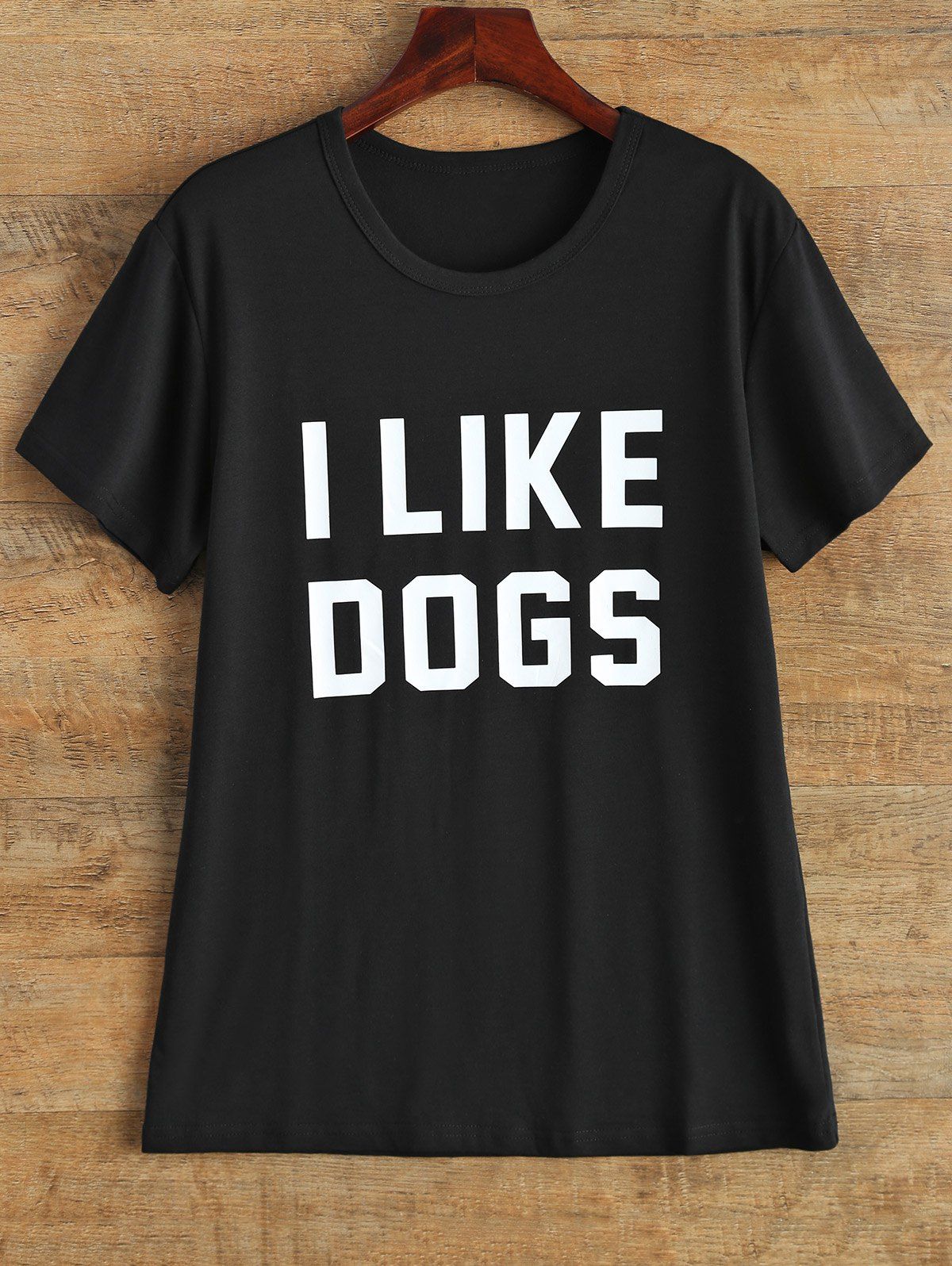 Sale Jewel Neck I Like Dogs T Shirt  