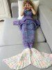 Couverture Queue de Sirène Confortable Tricotée pour Canapé Enfants - Pourpre  S