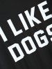 Jewel Neck I Like Dogs T Shirt -  