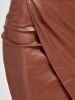 Slit Faux Leather Tulip Skirt -  