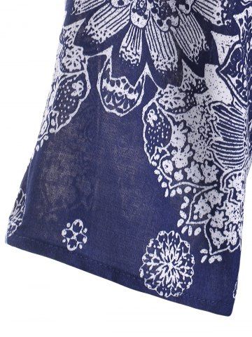 

Plus Size Boho Print Flowy Beach Wrap Maxi Dress, Deep blue
