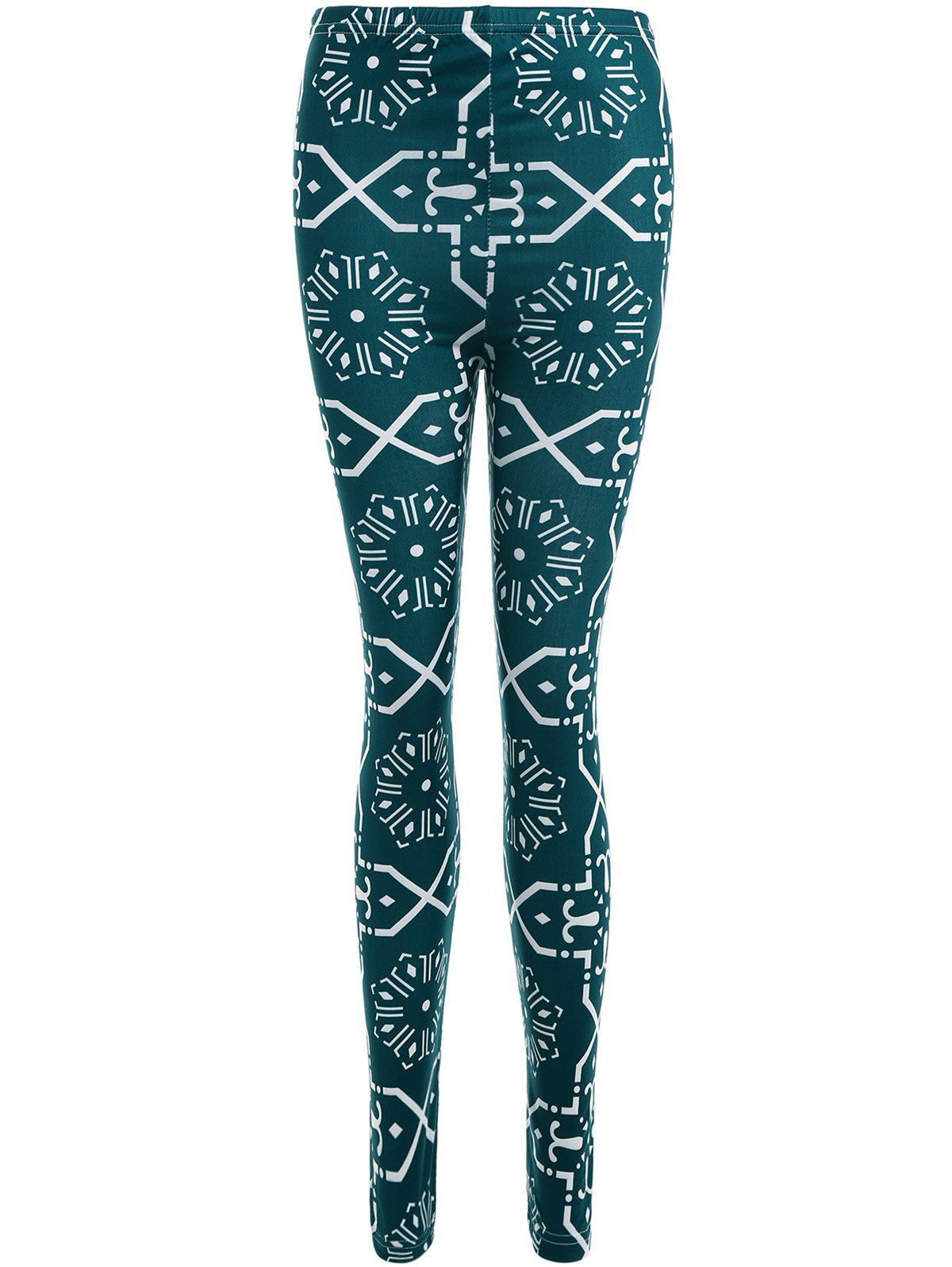 [18 OFF] Geometric Print Slimming Leggings Rosegal