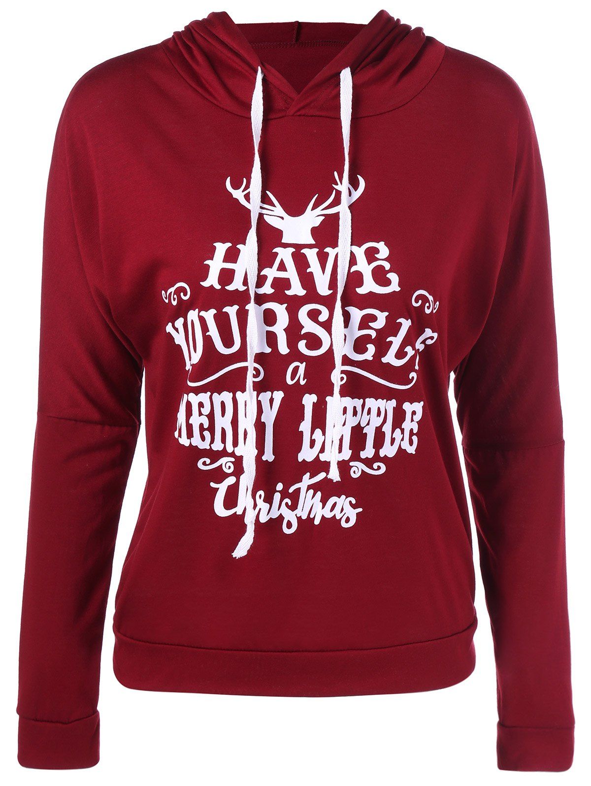 

Hooded Graphic Fawn Hoodie, Red
