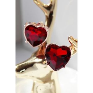 Ruby Heart Earrings