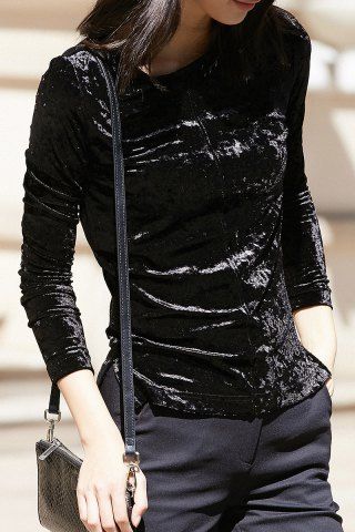 Venta \u003e blusas de terciopelo negro \u003e en stock