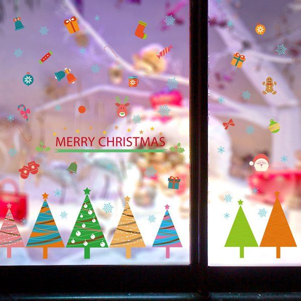 

Christmas Removable DIY Room Decor Wall Stickers, Colorful